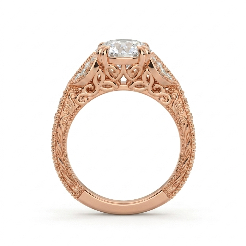 14k Yellow Gold / Round