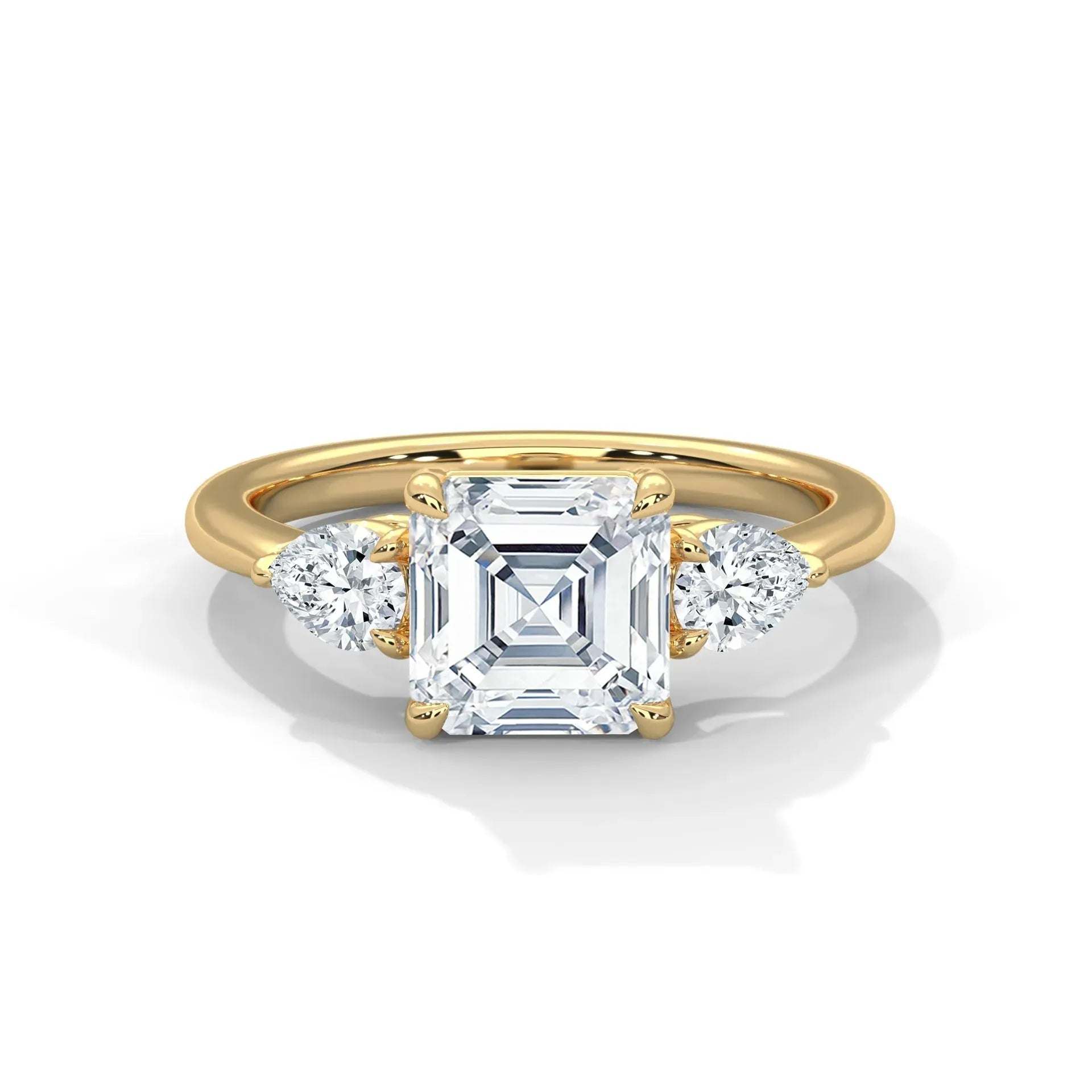 14k Yellow Gold / Asscher