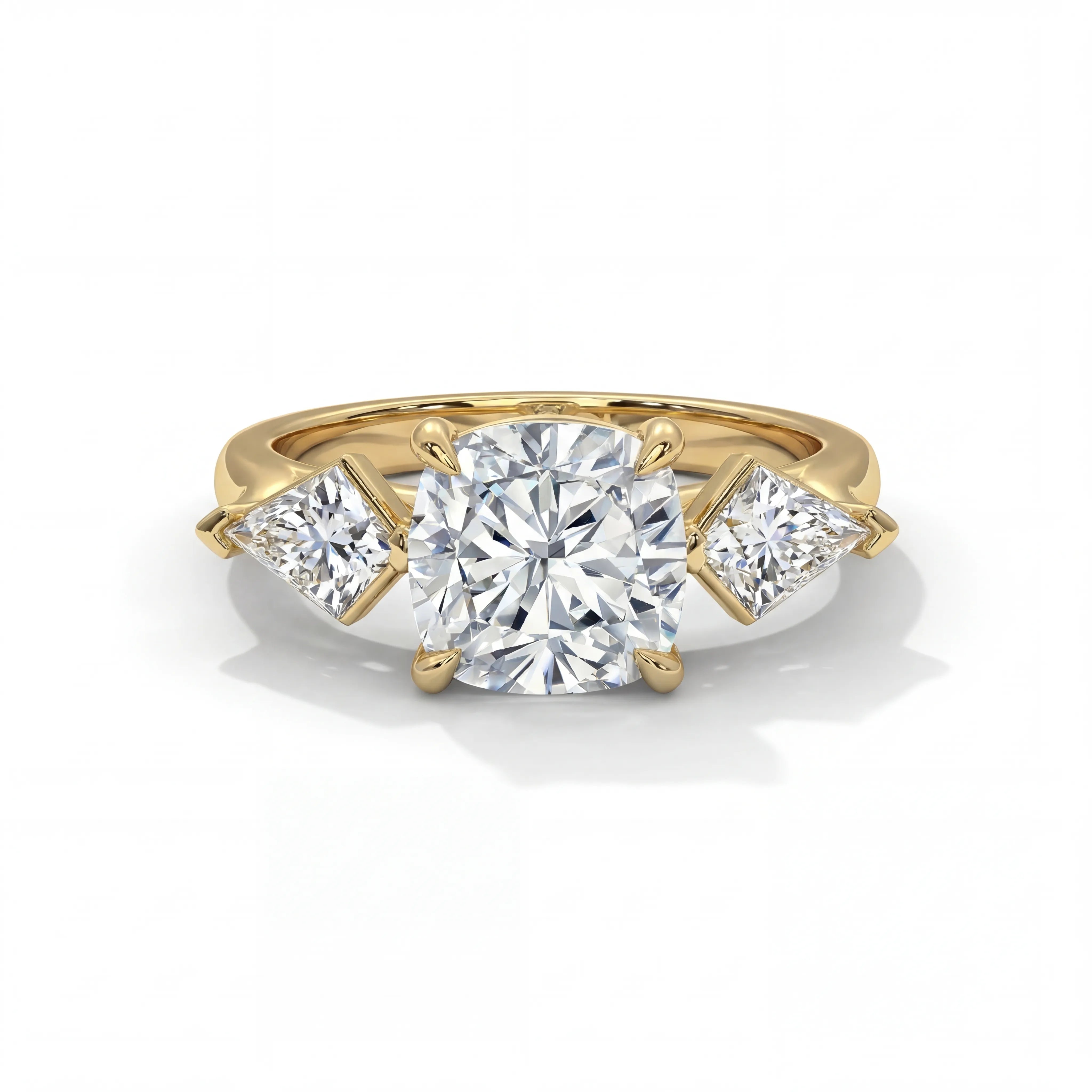 14k Yellow Gold / Cushion