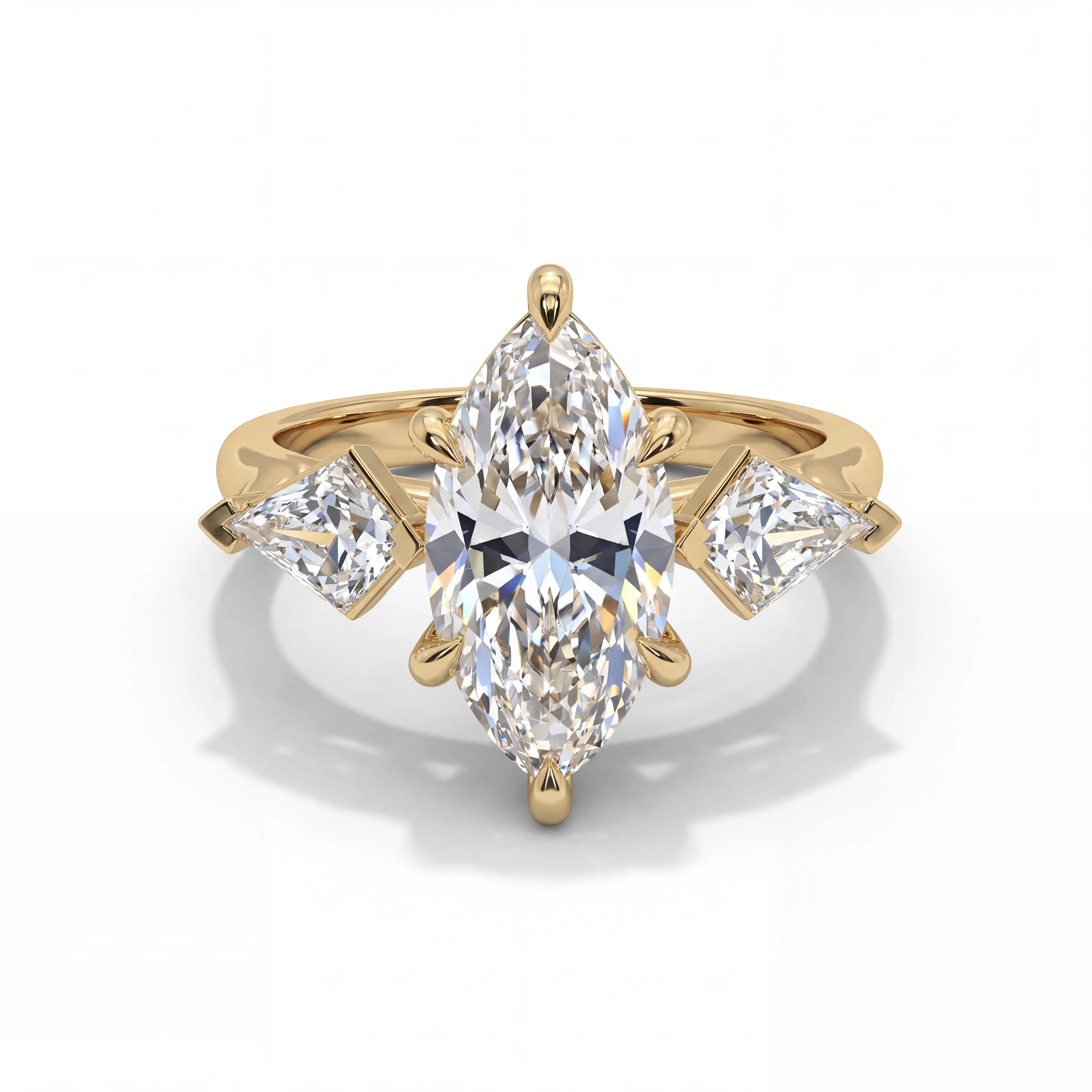 14k Yellow Gold / Marquise