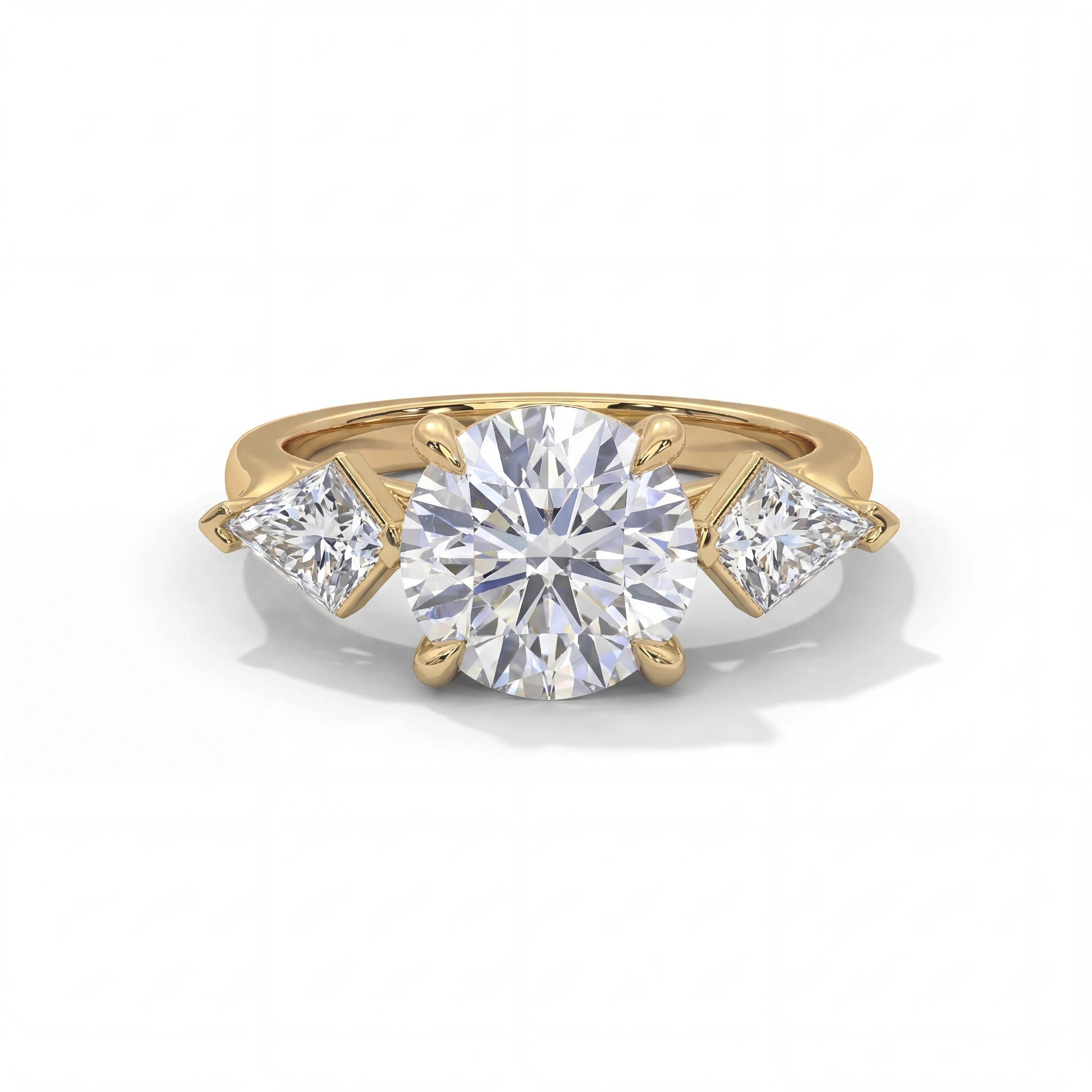 14k Yellow Gold / Round