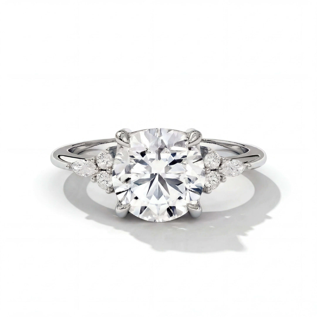 Triana Setting White Gold Round Front View