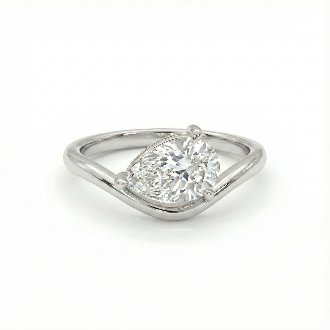 1 Carat Pear Pinky Ring