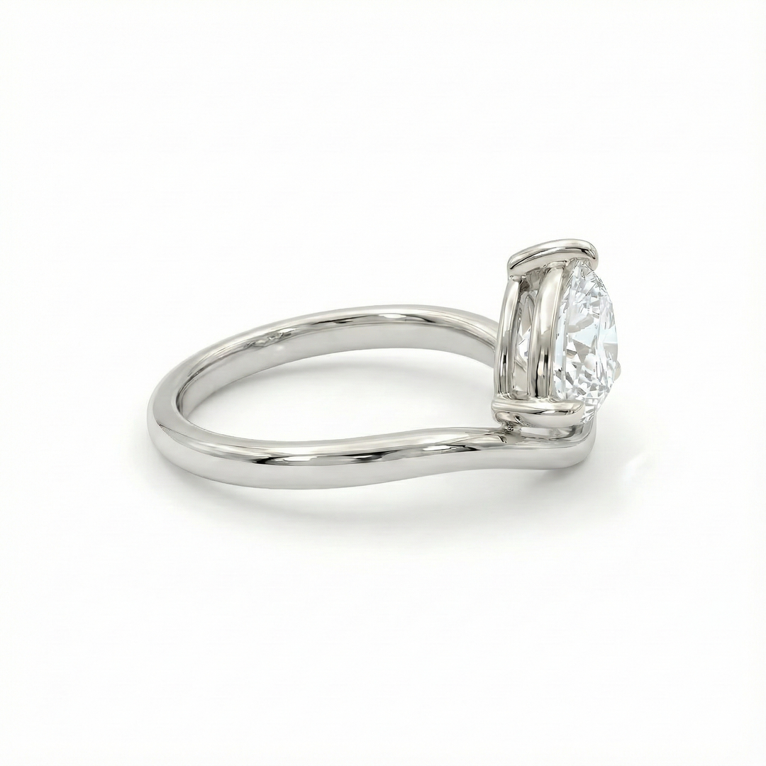 1 Carat Pear Pinky Ring