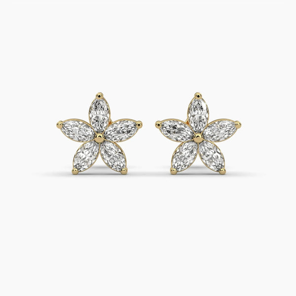 0.5ct Marquise Flower Lab-Grown Diamond Stud Earrings