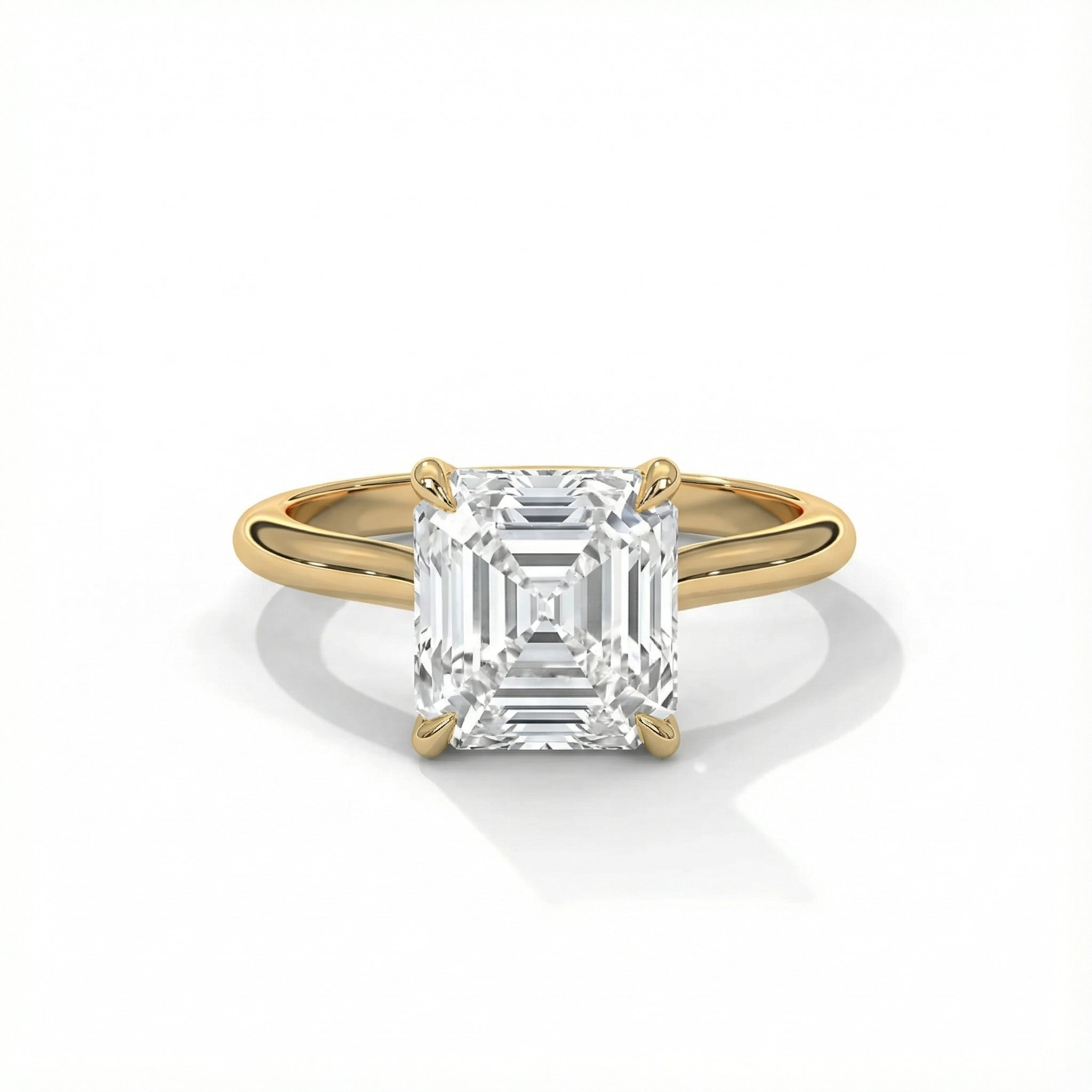 14k Yellow Gold / Asscher