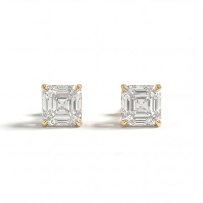 Asscher Diamond Stud Earrings - 0.5ctw