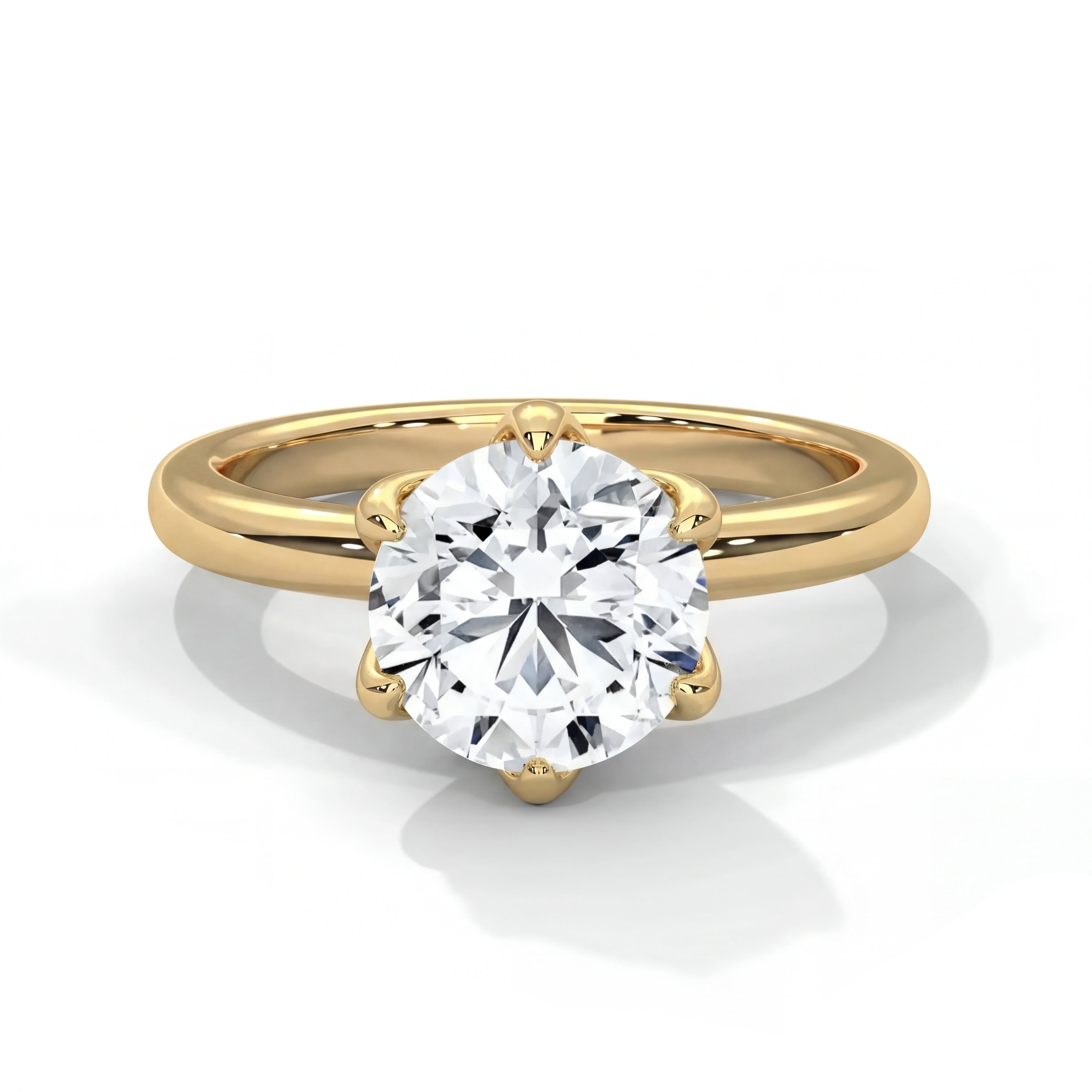 14k Yellow Gold / Round