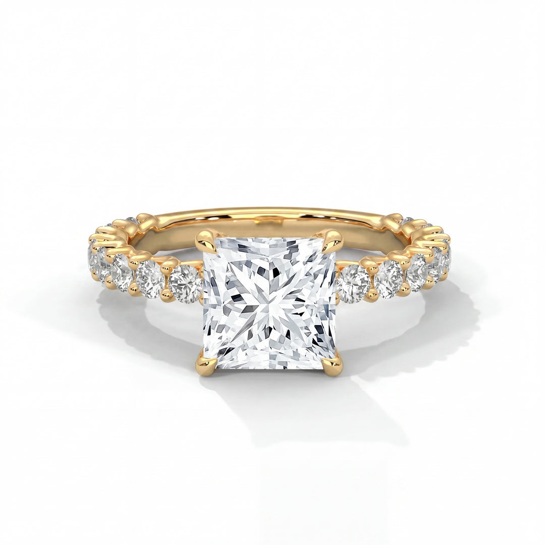Bubble Setting Princess 14K Yellow front