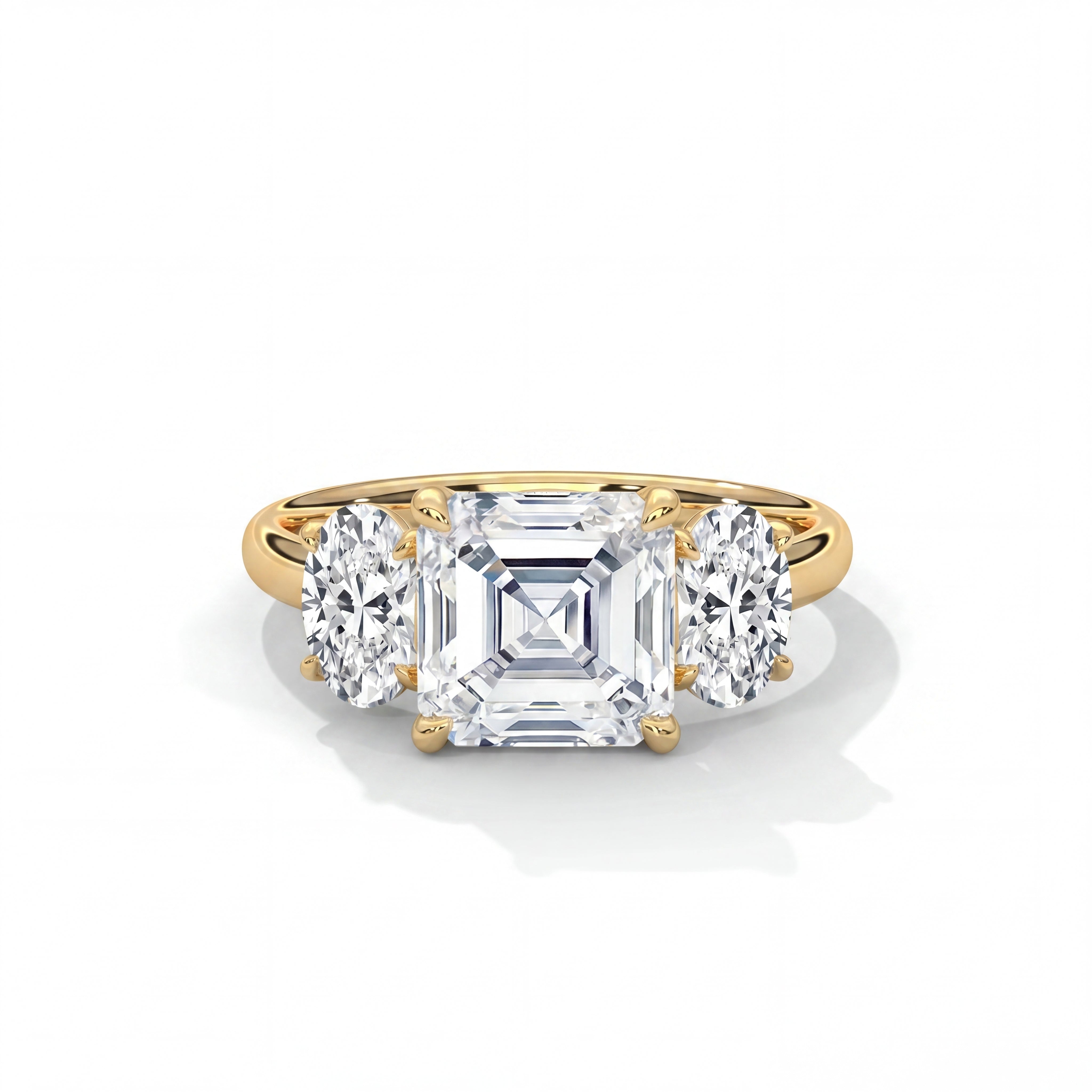 14k Yellow Gold / Asscher