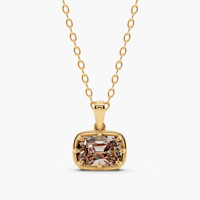 Champagne Old Mine Cut Lab-Grown Diamond Pendant Necklace