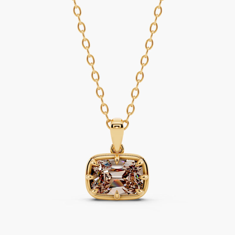 Champagne Old Mine Cut Lab-Grown Diamond Pendant Necklace