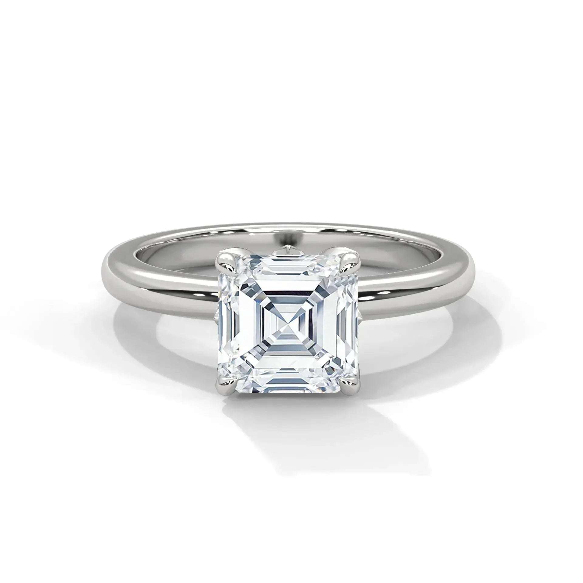 14k White Gold / Asscher