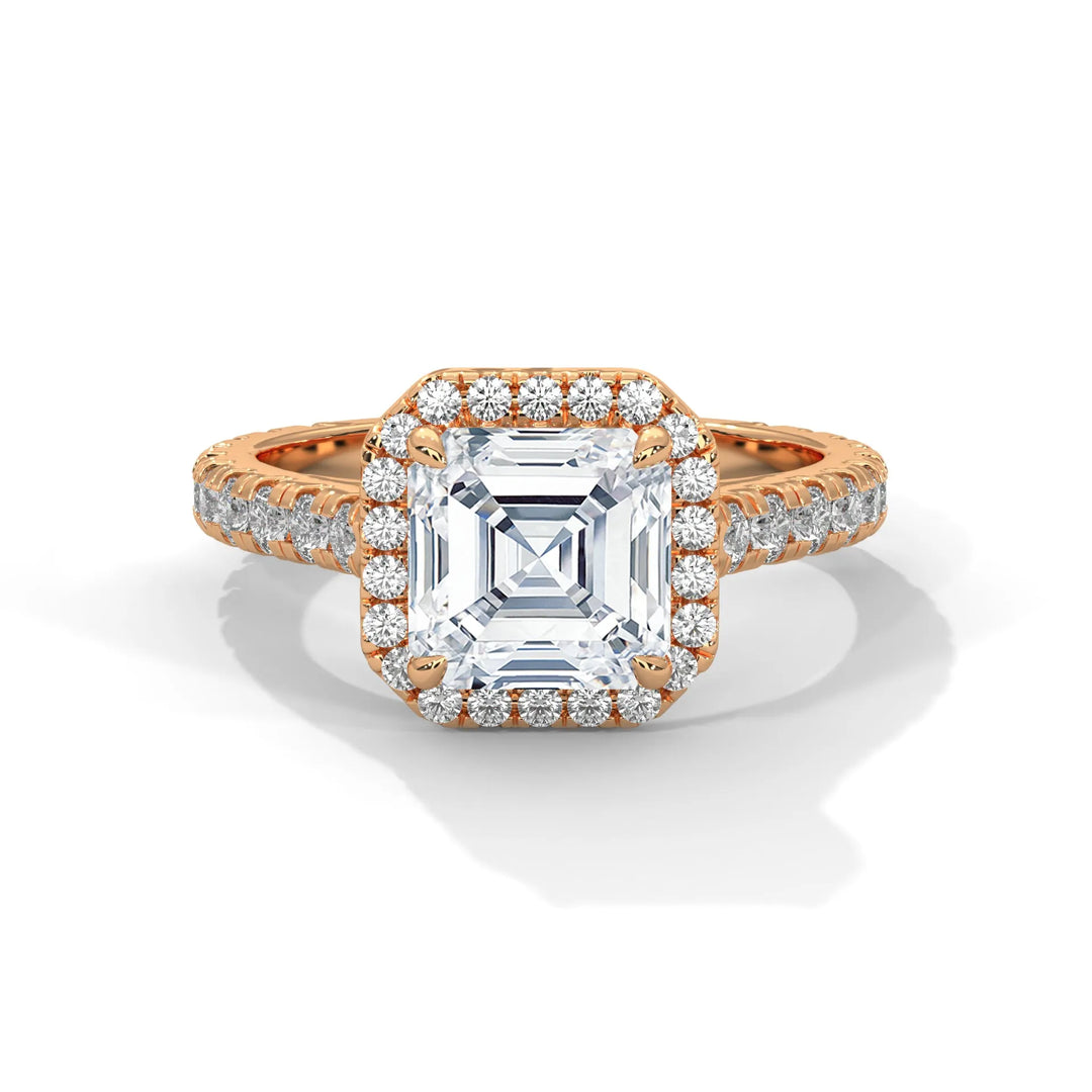 A Crystal Setting diamond set in 14k rose gold, this engagement ring radiates sophistication and everlasting love.