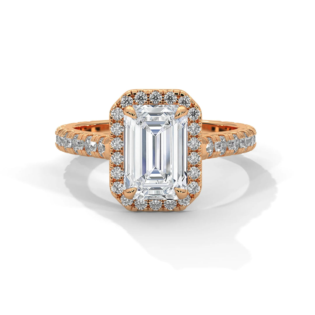 A Crystal Setting diamond set in 14k rose gold, this engagement ring radiates sophistication and everlasting love.