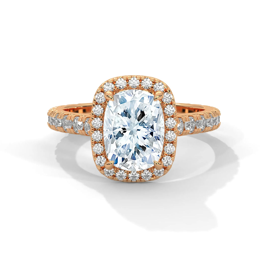 A Crystal Setting diamond set in 14k rose gold, this engagement ring radiates sophistication and everlasting love.