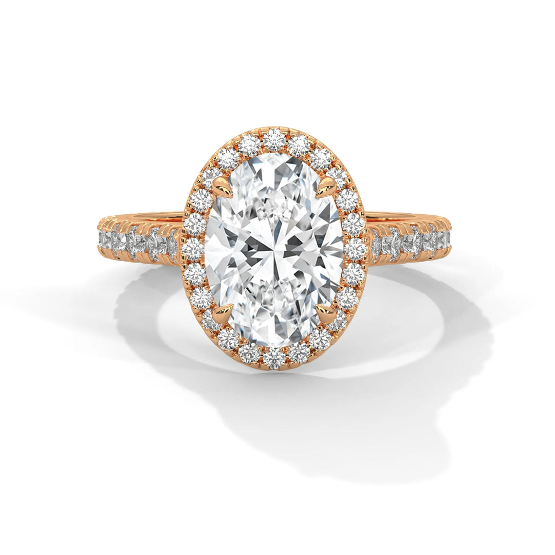 A Crystal Setting diamond set in 14k rose gold, this engagement ring radiates sophistication and everlasting love.