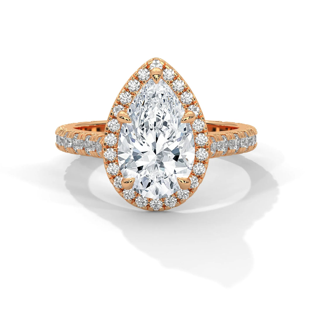 A Crystal Setting diamond set in 14k rose gold, this engagement ring radiates sophistication and everlasting love.