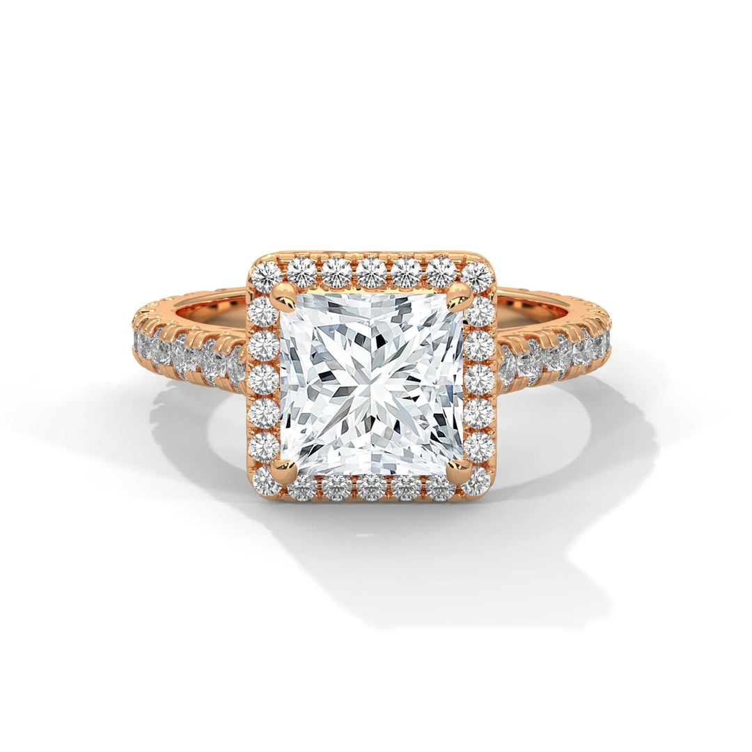 A Crystal Setting diamond set in 14k rose gold, this engagement ring radiates sophistication and everlasting love.