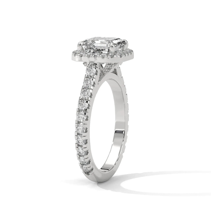 Elegant 14k white gold engagement ring with a Crystal Setting diamond, beautifully set in a crystal design for timeless appeal.