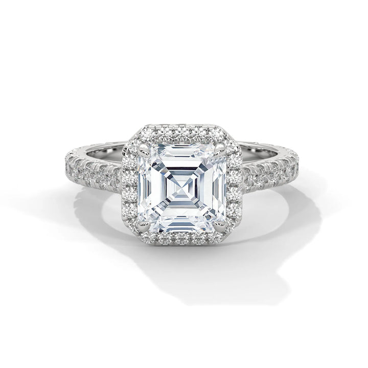 A Crystal Setting diamond set in 14k white gold, this engagement ring radiates sophistication and everlasting love.