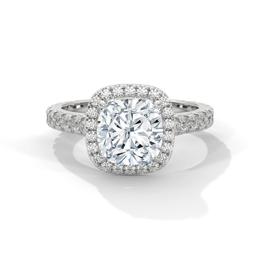 A Crystal Setting diamond set in 14k white gold, this engagement ring radiates sophistication and everlasting love.