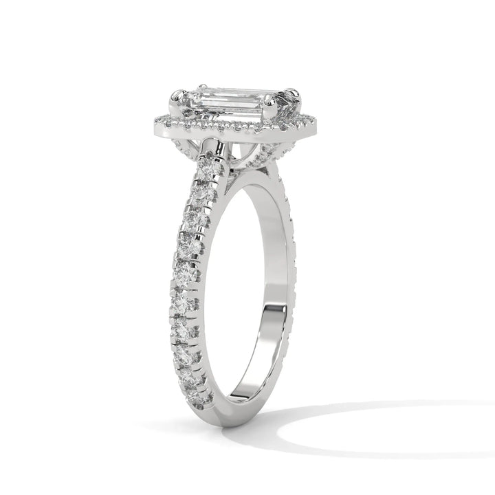 Elegant 14k white gold engagement ring with a Crystal Setting diamond, beautifully set in a crystal design for timeless appeal.