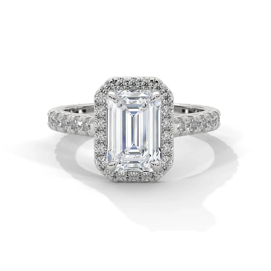 A Crystal Setting diamond set in 14k white gold, this engagement ring radiates sophistication and everlasting love.