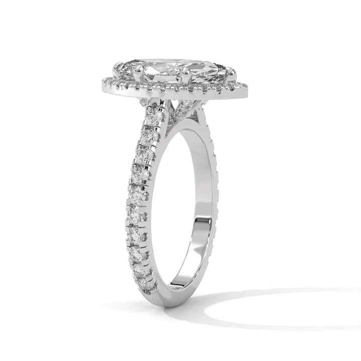 Elegant 14k white gold engagement ring with a Crystal Setting diamond, beautifully set in a crystal design for timeless appeal.