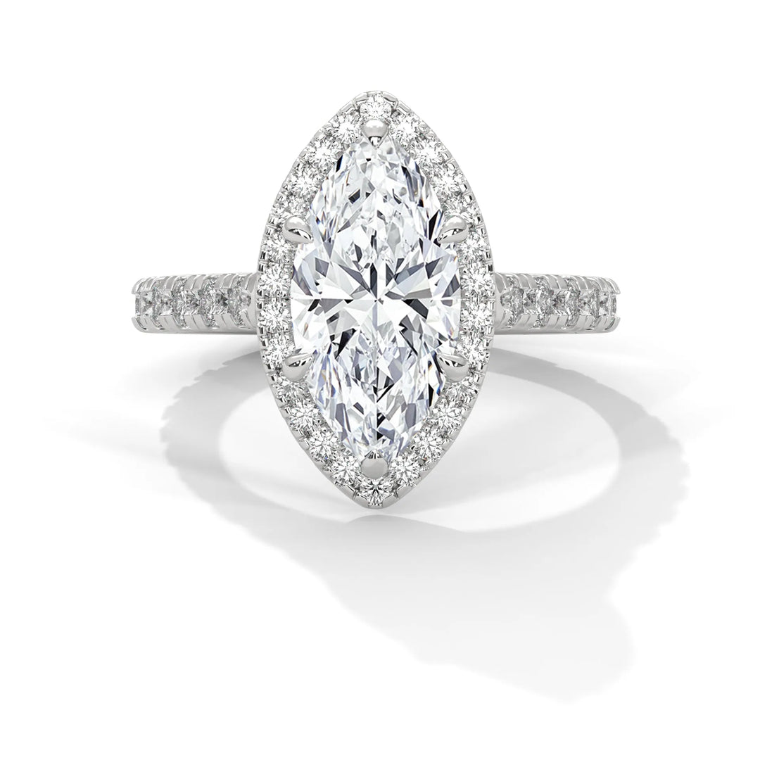 A Crystal Setting diamond set in 14k white gold, this engagement ring radiates sophistication and everlasting love.