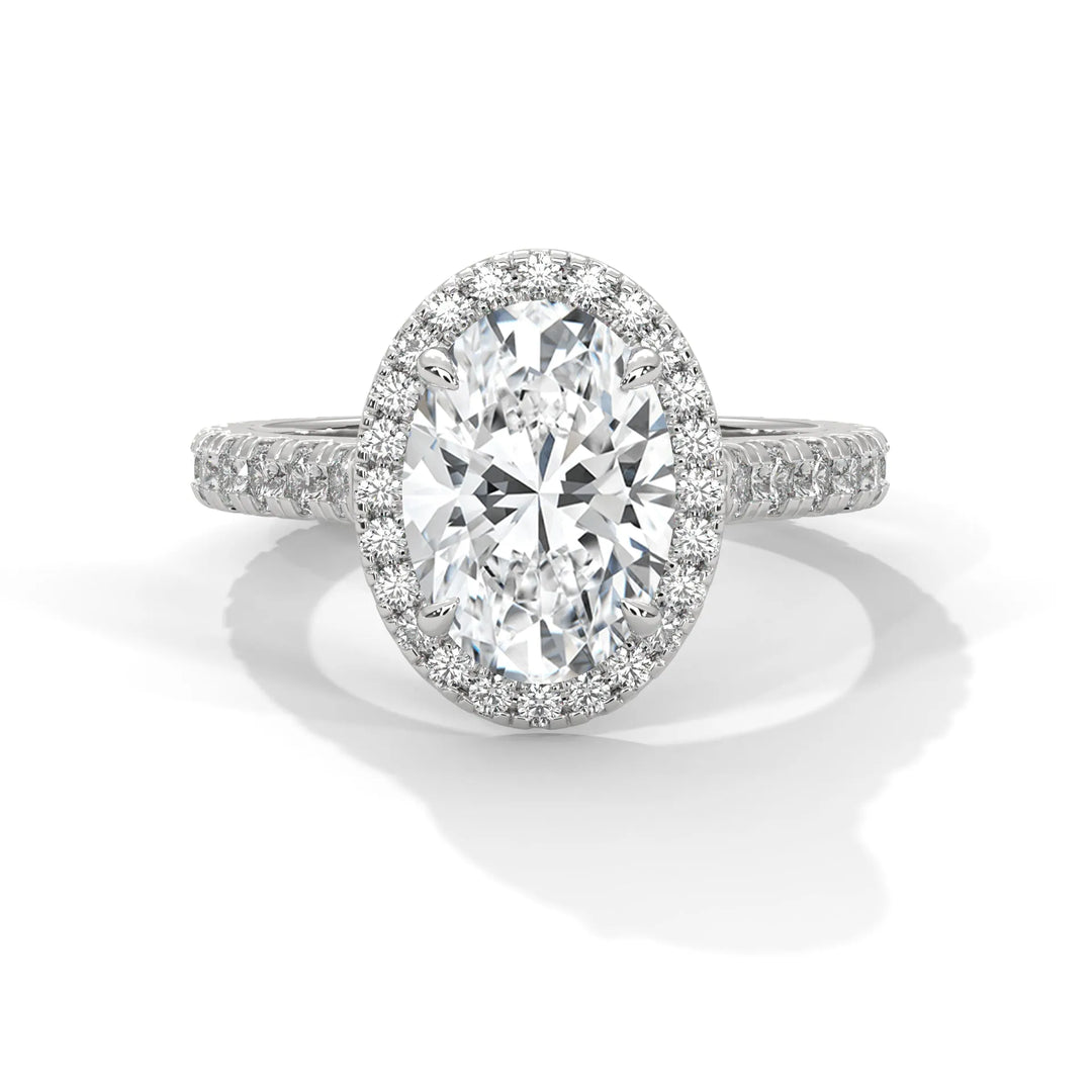 A Crystal Setting diamond set in 14k white gold, this engagement ring radiates sophistication and everlasting love.