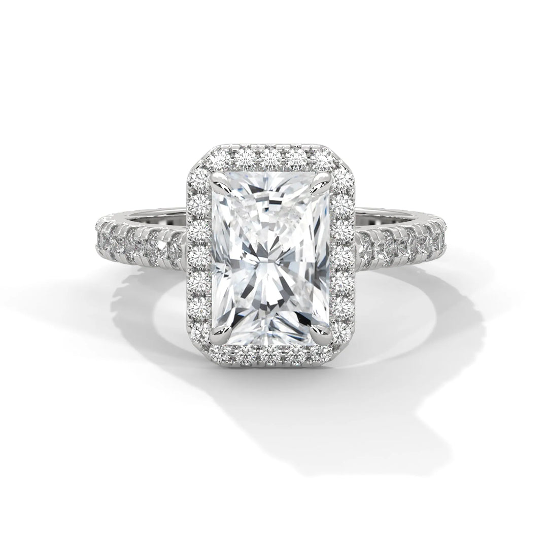 A Crystal Setting diamond set in 14k white gold, this engagement ring radiates sophistication and everlasting love.