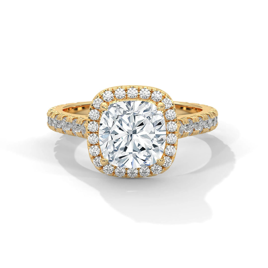 A Crystal Setting diamond set in 14k yellow gold, this engagement ring radiates sophistication and everlasting love.