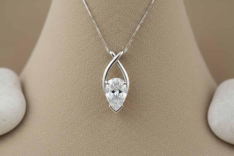Lab-grown diamond pendant necklace crafted in premium metal with certified stone