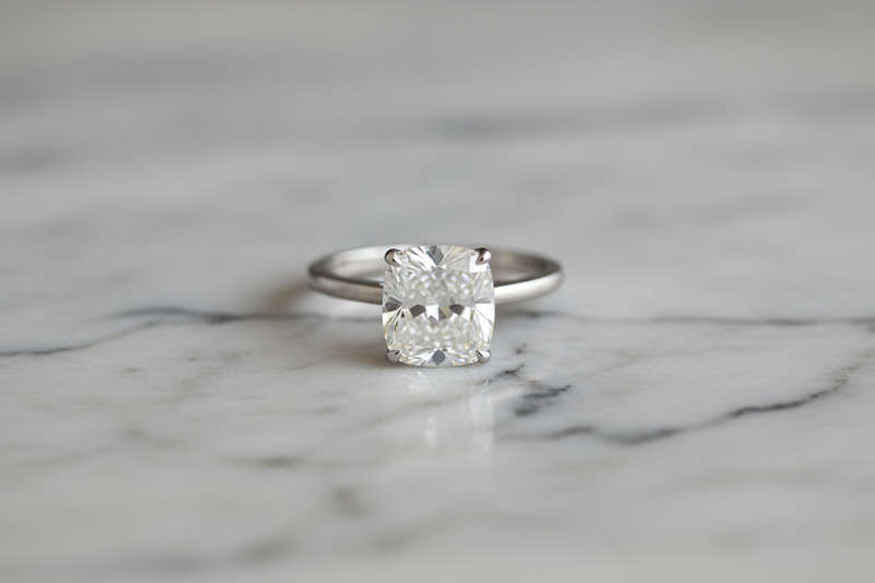 Lab-grown diamond rings set in fine metal with precision-cut stones