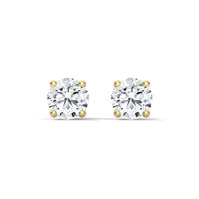 Lab-Grown Diamond Round 4 Prong Stud Earrings - 1ctw