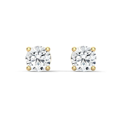 Lab-Grown Diamond Round 4 Prong Stud Earrings - 0.5ctw