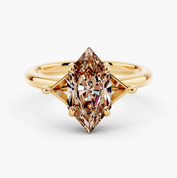 East-West Solitaire Champagne Setting