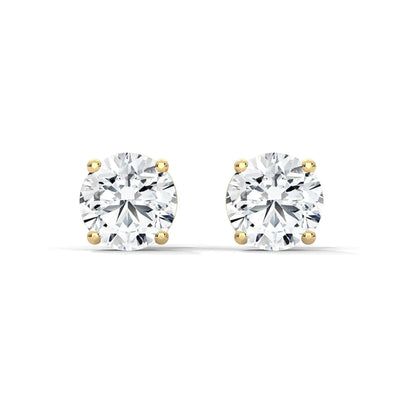 Lab-Grown Diamond Round 4 Prong Stud Earrings - 4ctw