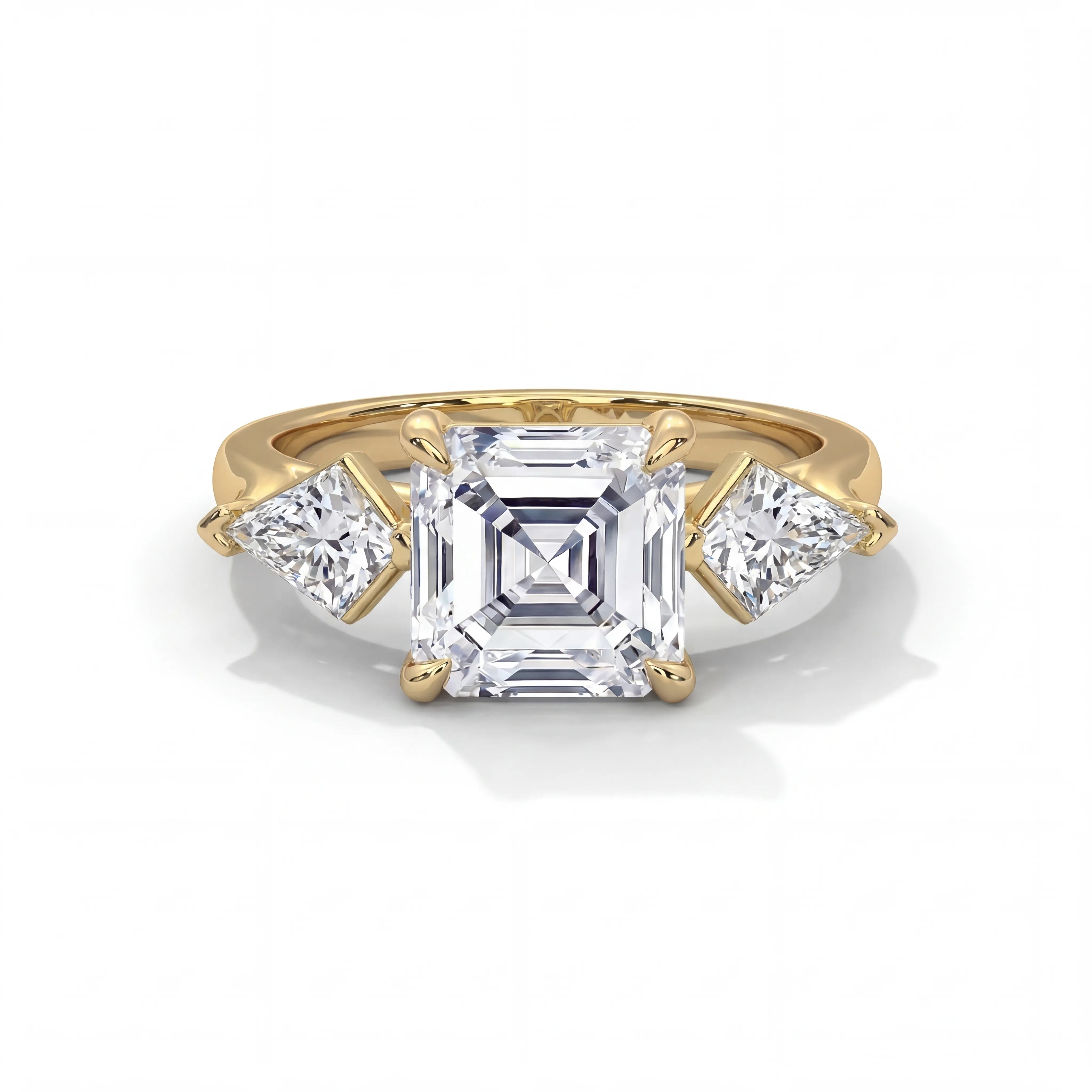 14k Yellow Gold / Asscher
