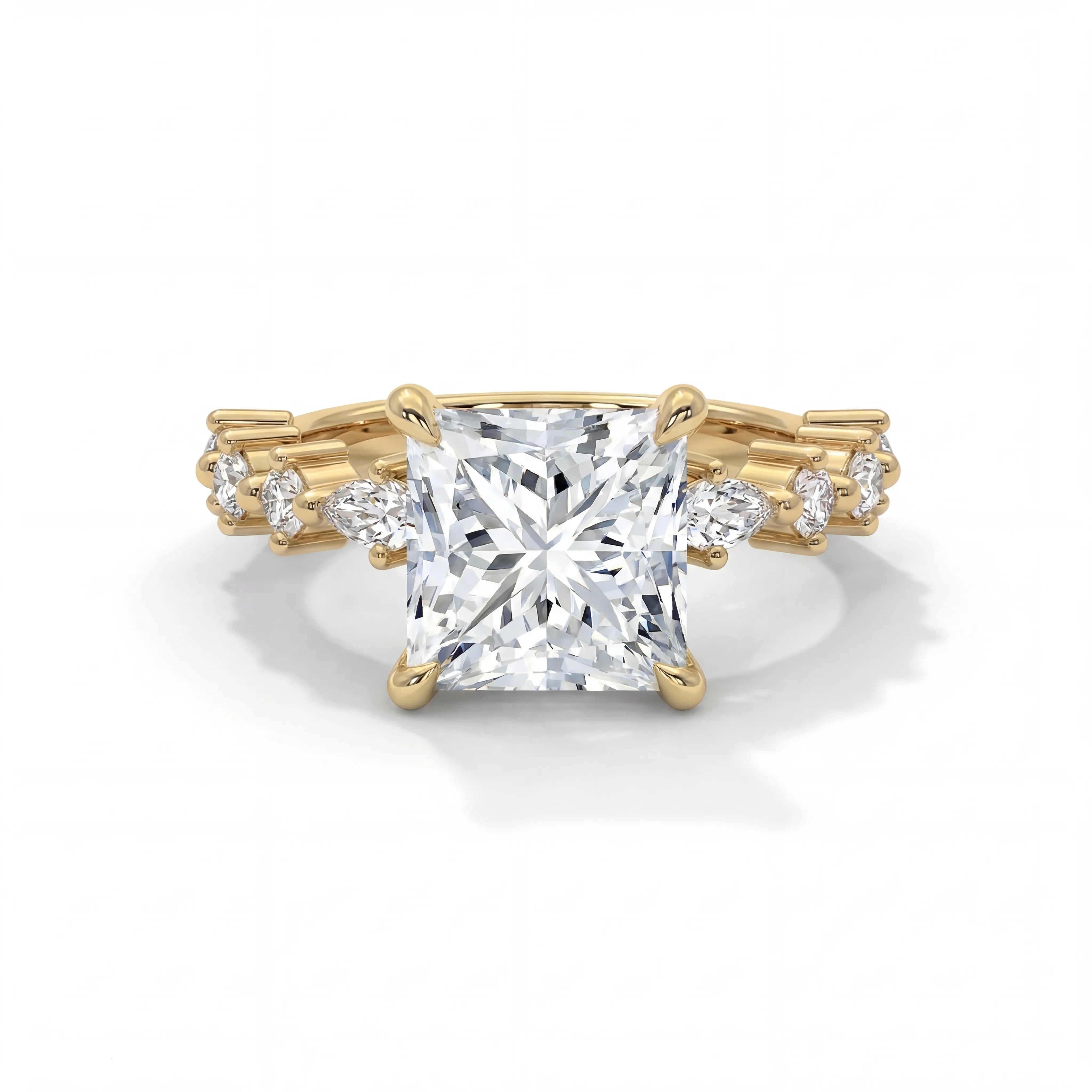 14k Yellow Gold / Princess