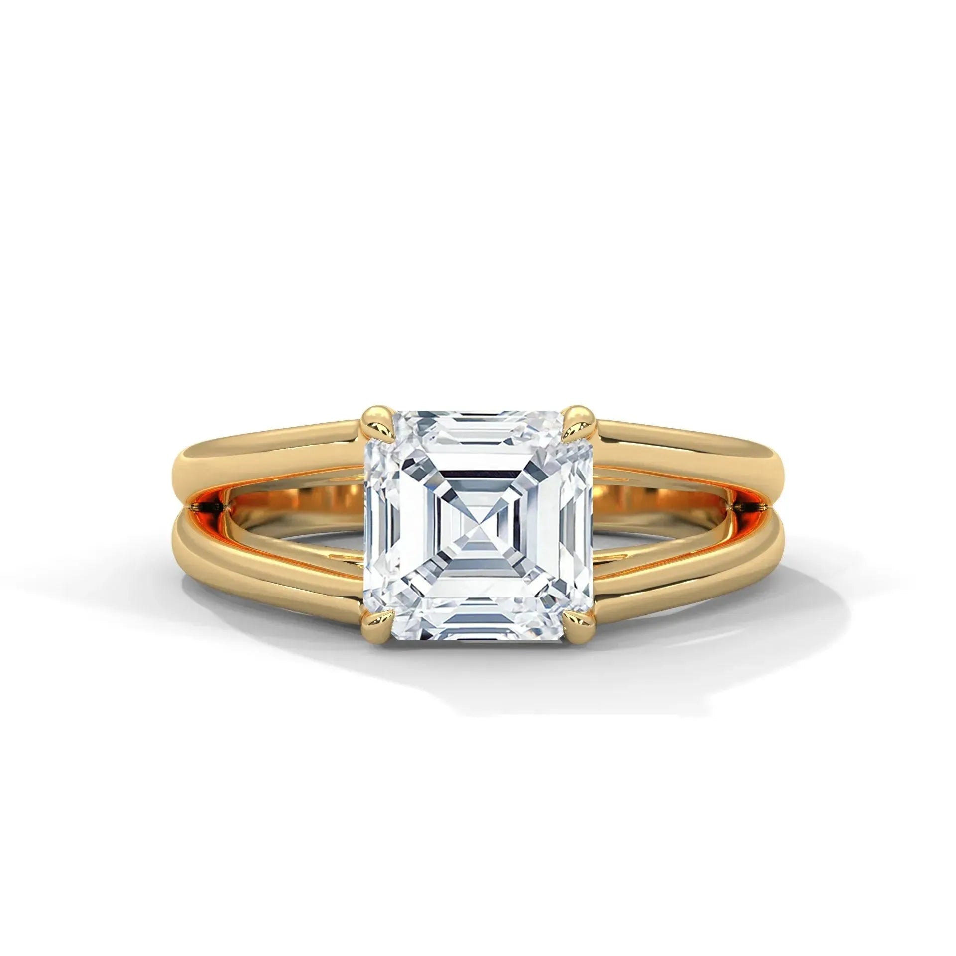 14k Yellow Gold / Asscher