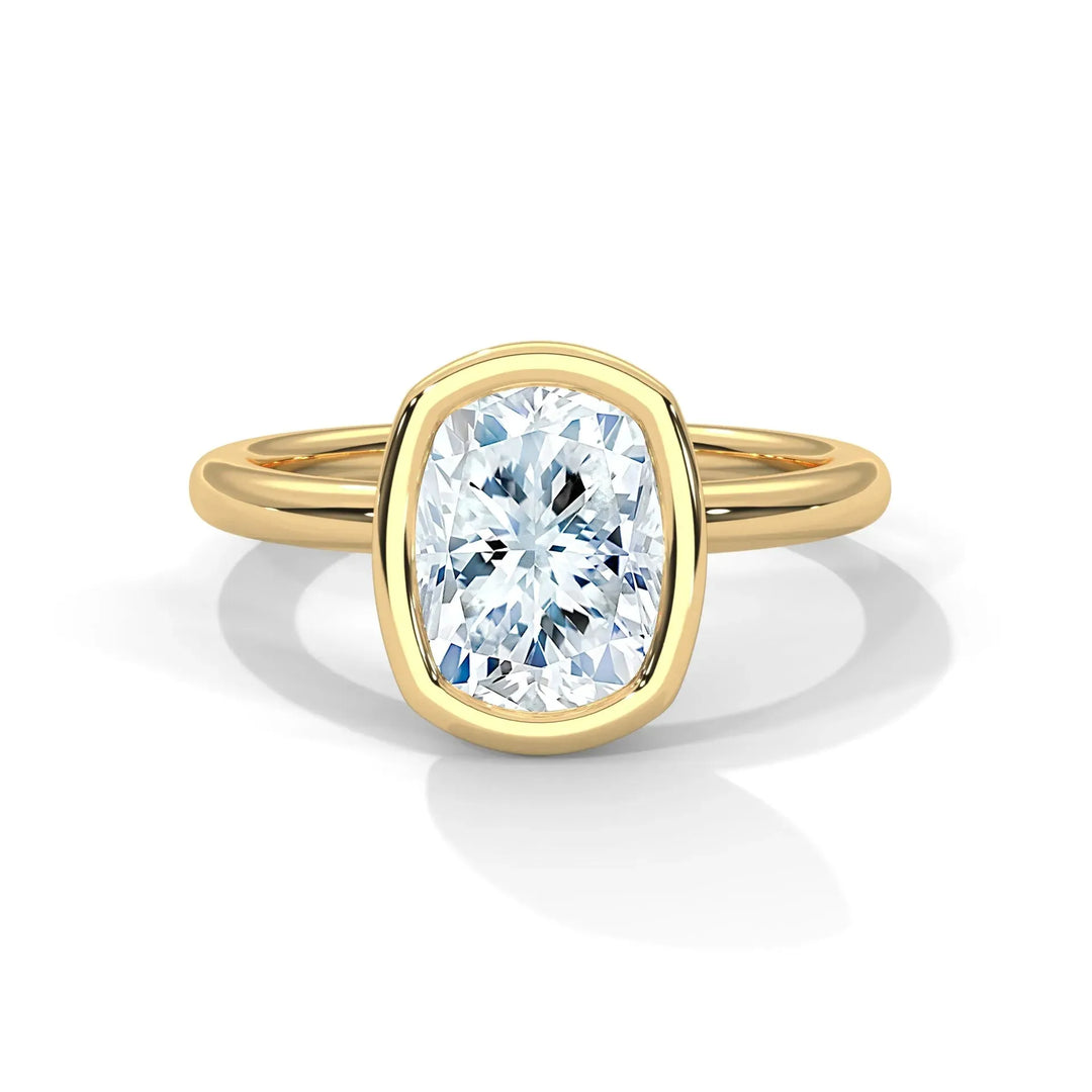 Elegant gold ring with single large oval diamond set in a polished band. The diamond sparkles with brilliance, evoking a sense of luxury and sophistication.elegant-gold-ring-single-large-oval-diamond-set-polished-band