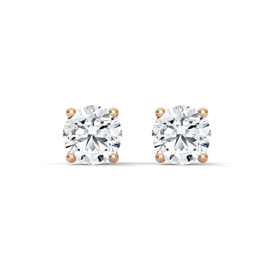 Elegant white gold diamond stud earrings featuring a stunning round brilliant cut perfect for any occasion.