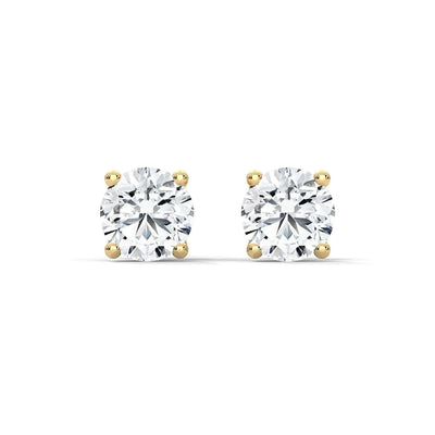 Lab-Grown Diamond Round 4 Prong Stud Earrings - 2ctw