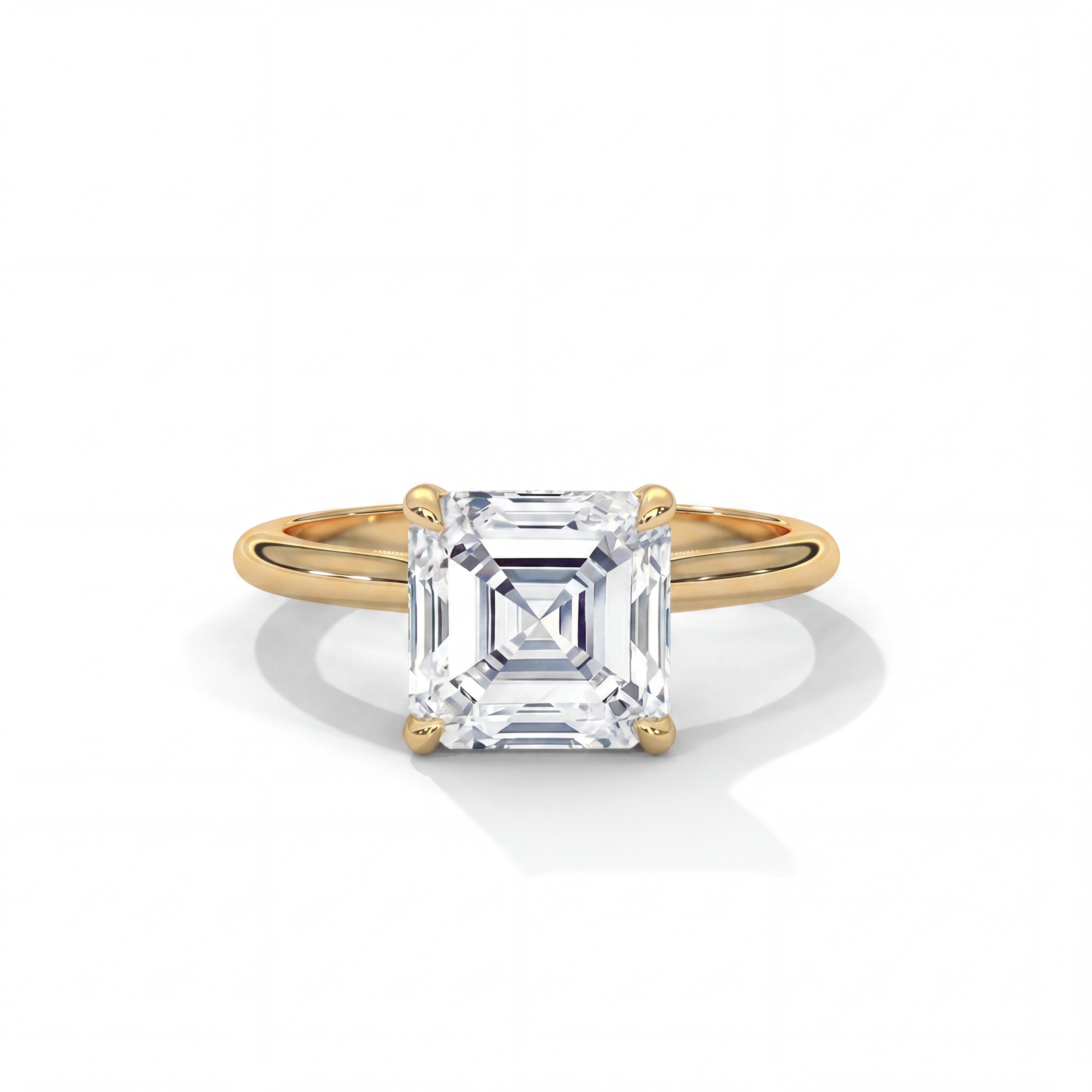 14k Yellow Gold / Asscher