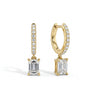 1.2ct Emerald Pavé Lab-Grown Diamond Hoop Earrings