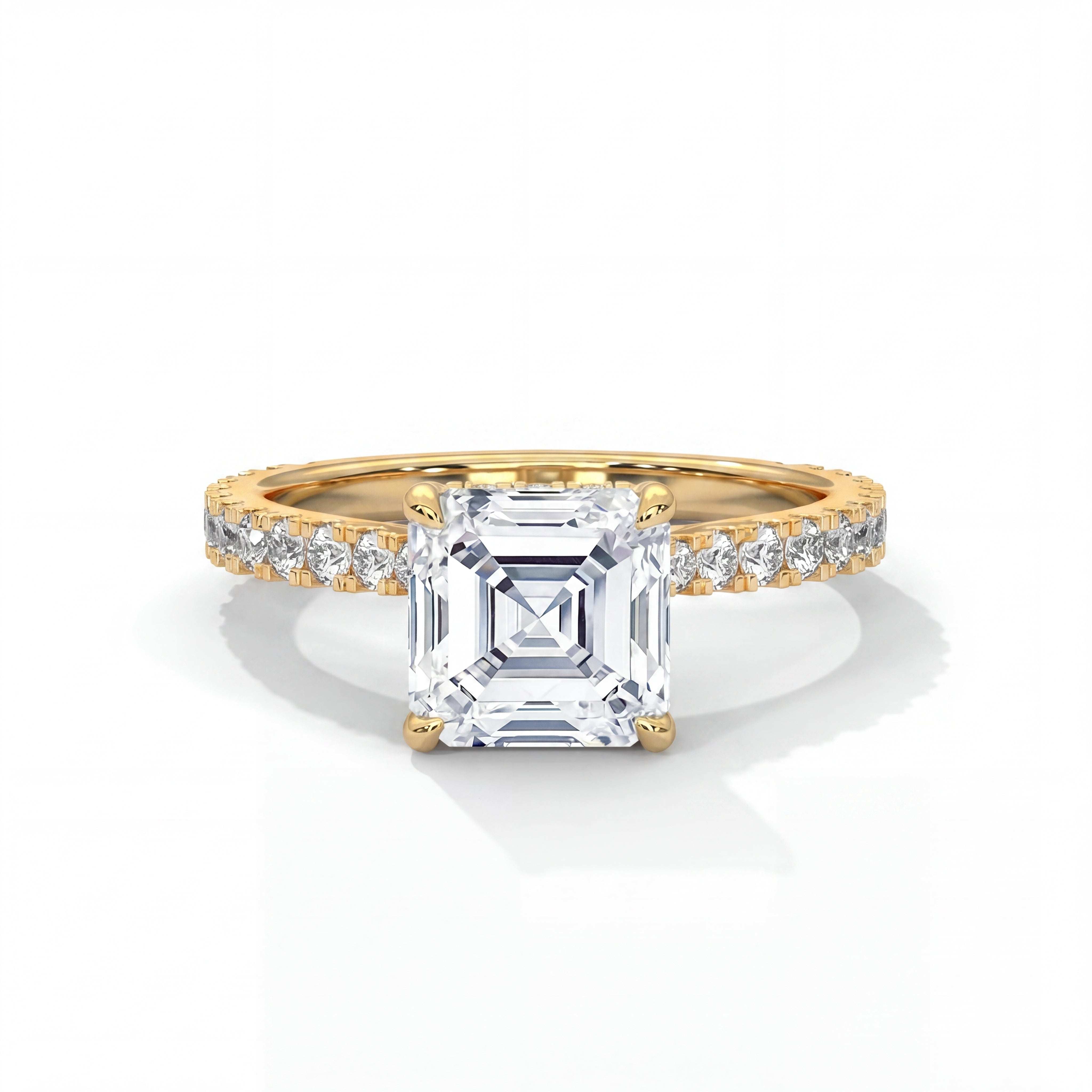 14k Yellow Gold / Asscher