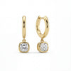 1ct Cushion Bezel Lab-Grown Diamond Hoop Earrings