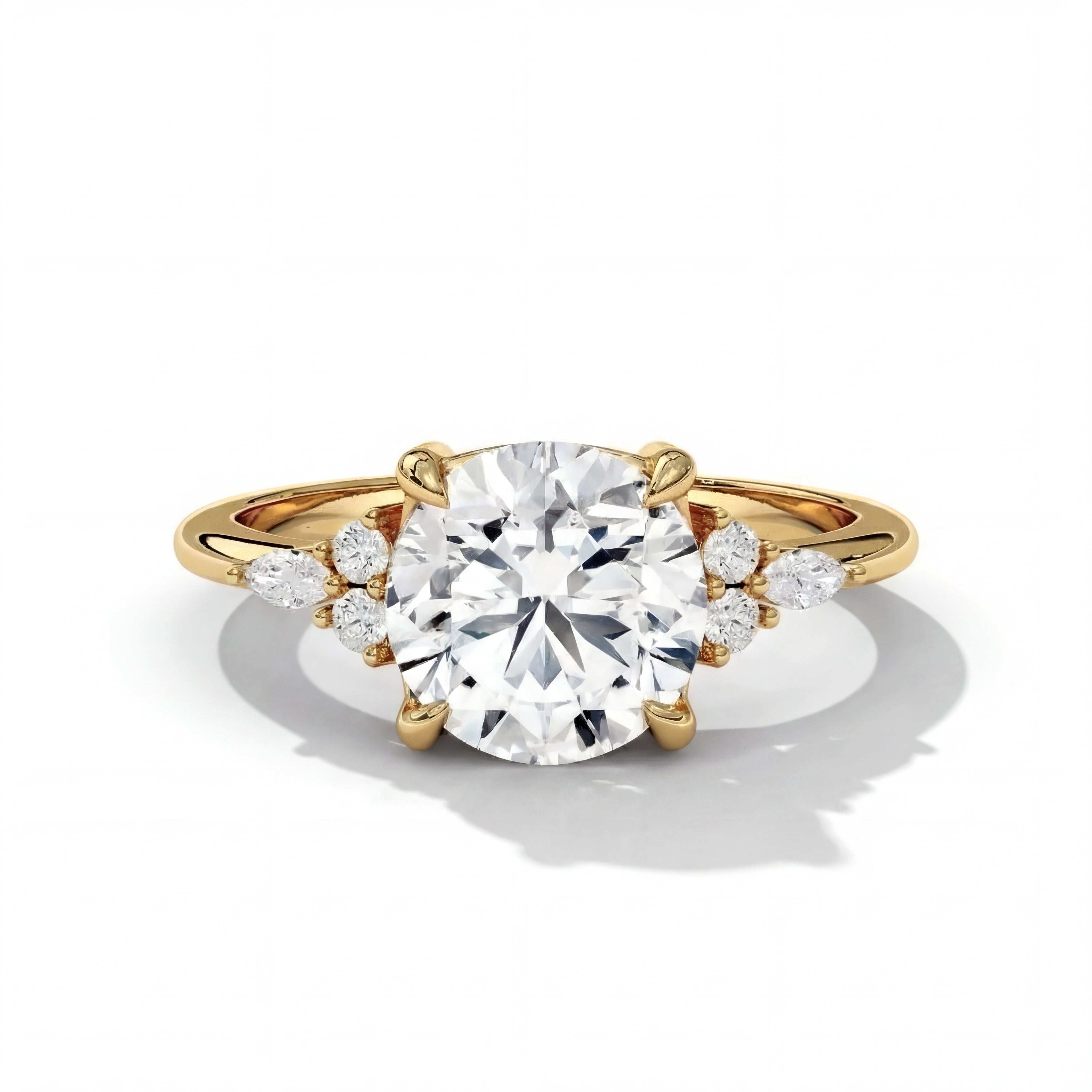 14k White Gold / Round